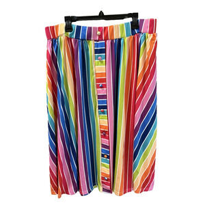 Rainbow Skirt Womens Size 3X Covered buttons Inside Drawstring Teacher gear